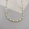 Wholesale Freshwater Pearl And Turquoise Jewelry Set Handmade Retro Geometric Design For Women