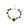 Wholesale Freshwater Pearl Bracelet Retro Elegant Black Clover 18K Gold