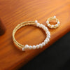 Wholesale Freshwater Pearl Elegant Women's Bracelet Set With Bead String And Electroplating Design