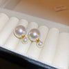 Wholesale Freshwater Pearl Flower Earrings With Real Gold Electroplated Silver Needles Set With Pearls For Women
