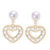 Wholesale Freshwater Pearl Heartshaped Earrings For Women 18K Goldfilled S925 Sterling Silver Needle