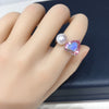 Wholesale Freshwater Pearl Heartshaped Ring With Copper And Zircon For Women