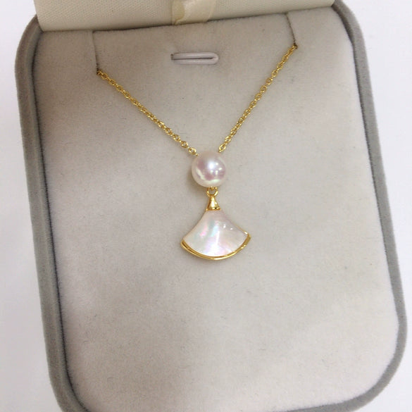 Wholesale Freshwater Pearl Jewelry Set Pendant Earrings Ring With Seashells And Dance Skirt Design