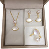Wholesale Freshwater Pearl Jewelry Set Pendant Earrings Ring With Seashells And Dance Skirt Design
