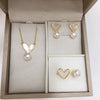 Wholesale Freshwater Pearl Jewelry Set With Heartshaped Natural Sea Shell Mother Of Fritillary Pendant Earrings Ring