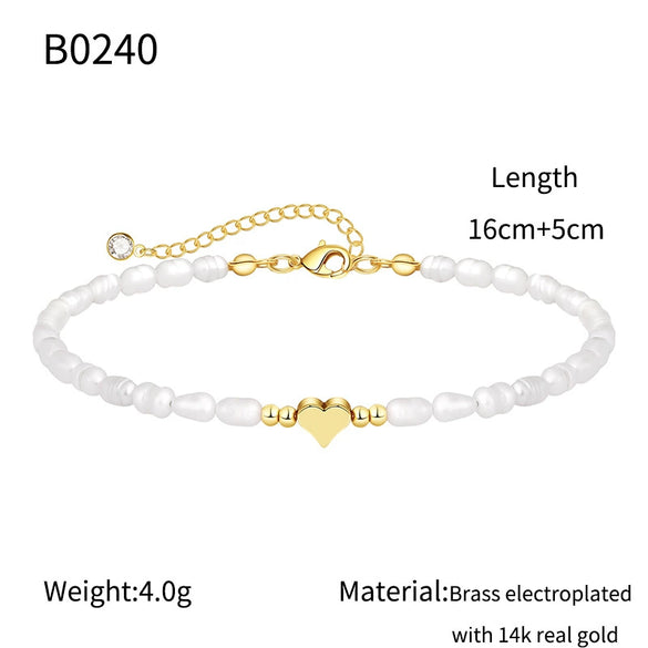 Wholesale Freshwater Pearl Love Bracelet Light Luxury Simple Jewelry With Electroplating