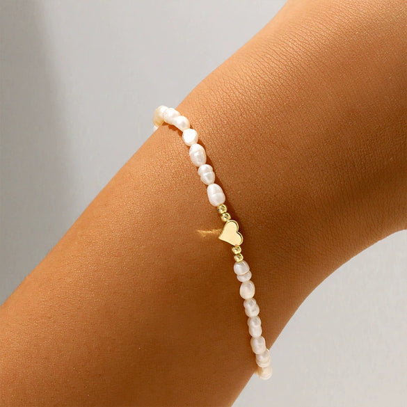 Wholesale Freshwater Pearl Love Bracelet Light Luxury Simple Jewelry With Electroplating
