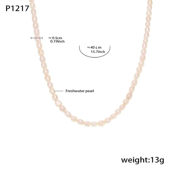 Wholesale Freshwater Pearl Necklace Bracelet Earrings Set With O Buckle Electroplated For Women Elegant Style