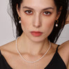 Wholesale Freshwater Pearl Necklace Bracelet Earrings Set With O Buckle Electroplated For Women Elegant Style