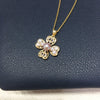 Wholesale Freshwater Pearl Necklace With Copper Accessories And Four Leaf Clover Zircon Pendant Flat Round And Bun Round Pearl Shapes Fashion And Minimalist Style