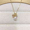 Wholesale Freshwater Pearl Necklace With Copper Accessories Flat Round And Bun Round Pearl Shapes Fashion And Minimalist Style