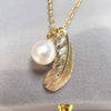 Wholesale Freshwater Pearl Pendant Clavicle Chain With Retro Feather Design Copper 18K Gold Plated Rice Shape And Droplet Shape Necklace