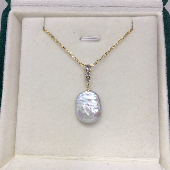 Wholesale Freshwater Pearl Pendant Earrings In Square Baroque Shape