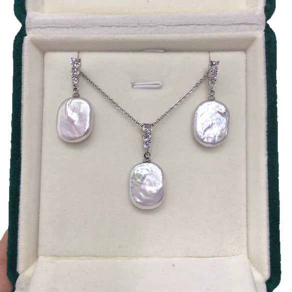 Wholesale Freshwater Pearl Pendant Earrings In Square Baroque Shape