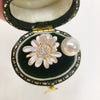 Wholesale Freshwater Pearl Pendant Earrings With Sunflower Design