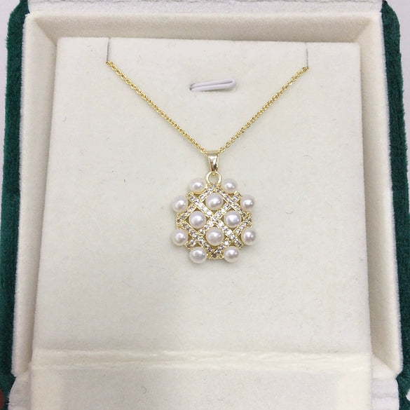 Wholesale Freshwater Pearl Pendant Jewelry Natural Multibead Round Pearls Light Luxury Minimalist Style Copper Accessory Shape Shape And Droplet Shape