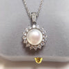Wholesale Freshwater Pearl Pendant Necklace With 925 Standard Copper Plated Real Gold Round Shape