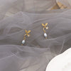 Wholesale Freshwater Pearl Retro Drop Shape Electroplated Children's Earrings