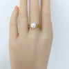 Wholesale Freshwater Pearl Ring Copper Material Round Shape Simple Fashion For Women