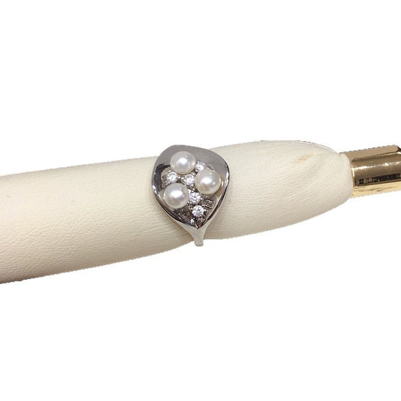 Wholesale Freshwater Pearl Ring Copper Multibead Retro Women's Flat Round And Bun Round Shape Hand Jewelry
