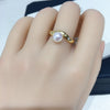 Wholesale Freshwater Pearl Ring Copper Retro Heavy Industry Style Women's Flat Round And Bun Round Shape