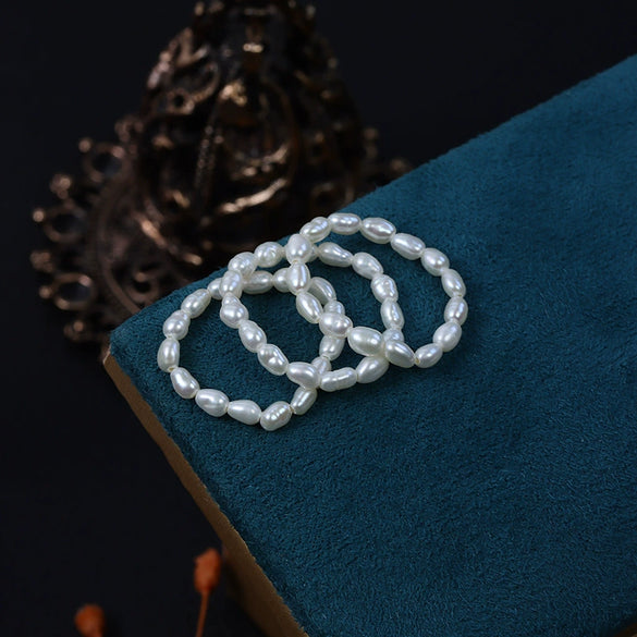 Wholesale Freshwater Pearl Ring Minimalist Unisex Design With Special Shape And Thread Accessory