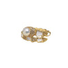 Wholesale Freshwater Pearl Ring Natural Pearl Copper With 18K Gold Plating Micro Inlaid Zircon Snake Design Women's