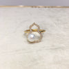 Wholesale Freshwater Pearl Ring With Copper Round Shape Microinlaid Zircon Adjustable Opening For Women