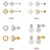 Wholesale Freshwater Pearl 925 Silver Geometric Zirconia Earrings For Women
