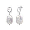 Wholesale Freshwater Pearl 925 Silver Geometric Zirconia Earrings For Women