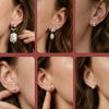 Wholesale Freshwater Pearl 925 Silver Geometric Zirconia Earrings For Women