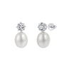 Wholesale Freshwater Pearl 925 Silver Geometric Zirconia Earrings For Women