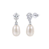 Wholesale Freshwater Pearl 925 Silver Geometric Zirconia Earrings For Women