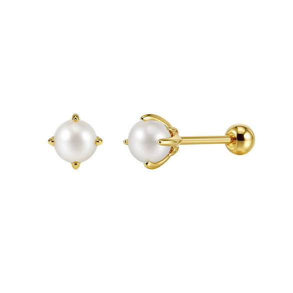 Wholesale Freshwater Pearl 925 Silver Geometric Zirconia Earrings For Women