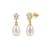 Wholesale Freshwater Pearl 925 Silver Geometric Zirconia Earrings For Women