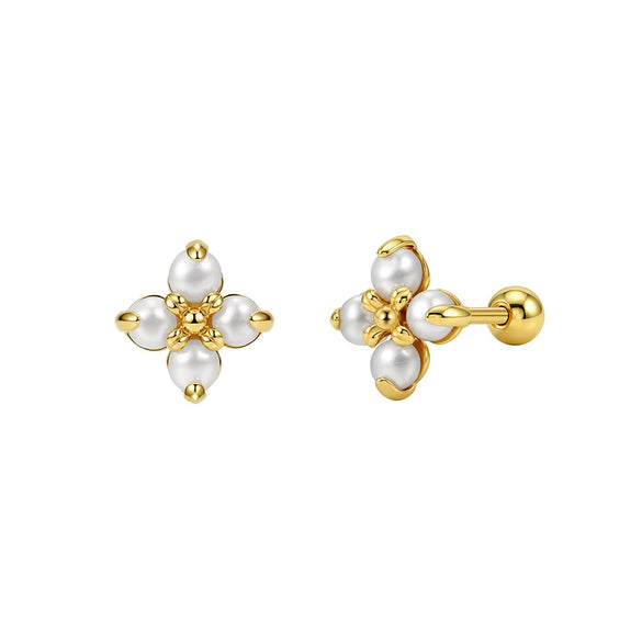 Wholesale Freshwater Pearl 925 Silver Geometric Zirconia Earrings For Women
