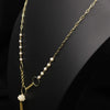 Wholesale Freshwater Pearl Sweater Chain For Women Retro Style 18K Real Gold Electroplated Necklace