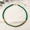 Wholesale Frisbee Beaded Necklace Handmade With Stainless Steel Natural Stone Lapis Lazuli Geometric Style For Women