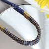 Wholesale Frisbee Beaded Necklace Handmade With Stainless Steel Natural Stone Lapis Lazuli Geometric Style For Women