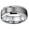 Wholesale Frosted Double Groove Stainless Steel Ring Black Silver Optional