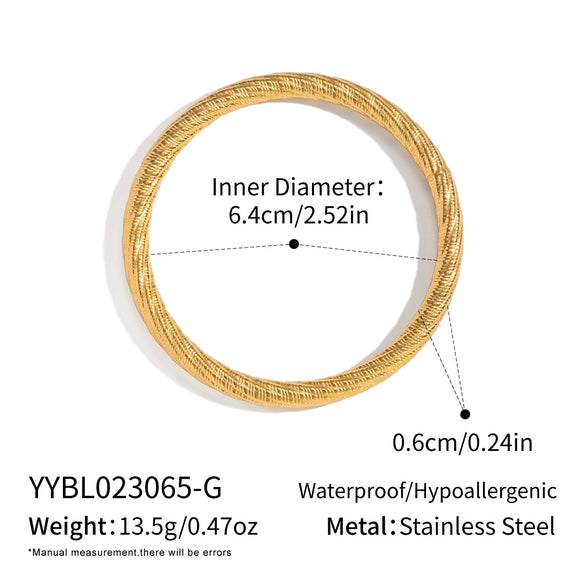 Wholesale Frosted Geometric Plain Circle Electroplated Stainless Steel Bracelet Jewelry For Women
