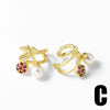 Wholesale Fruit Cherry Ear Clip Copper 18K Gold Plated Earrings