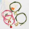 Wholesale Fruit Cherry Strawberry Insect Pendant Bracelet Copper Electroplated
