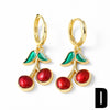 Wholesale Fruit Cherry Style Copper Electroplated Earrings For Women