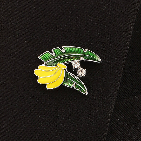 Wholesale Fruit Geometric Zinc Alloy Enamel Electroplated Pastoral Style Brooch Accessory