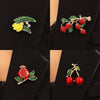 Wholesale Fruit Geometric Zinc Alloy Enamel Electroplated Pastoral Style Brooch Accessory