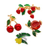 Wholesale Fruit Geometric Zinc Alloy Enamel Electroplated Pastoral Style Brooch Accessory