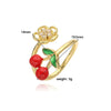 Wholesale Fruit Jewelry Set Copper Cherry Zirconia Design For Women