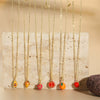 Wholesale Fruit Pattern Copper 14K Gold Plated Mixed Gem Inlay Oshaped Pendant Necklace For Women