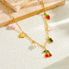 Wholesale Fruit Pattern Stainless Steel Electroplated Pendant Necklace For Women